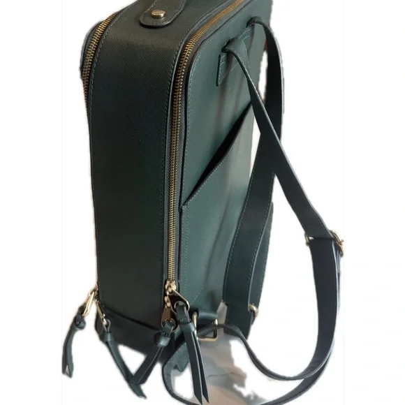 CALPAK Kaya Forest Green backpack/laptop bag. Gold tone hardware. - Picture 4 of 9